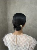 タイトシニヨン　カチモリ　参列ヘア　ボブ