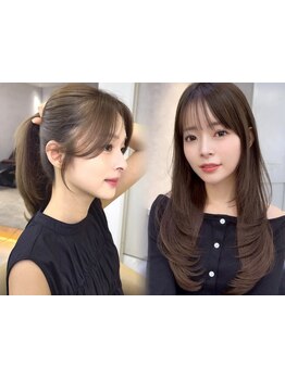 [カット+トリートメント\4980]巻き方次第で雰囲気を変えるレイヤーカット！韓国風/ザクザクレイヤーも自在