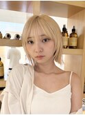 冬金髪ボブ◎20代30代向け小顔見せ切りっぱなしスタイル