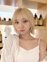 オーガニックマインド 坂戸 鶴ヶ島(organic+mind)&nbsp;冬金髪ボブ◎20代30代向け小顔見せ切りっぱなしスタイル