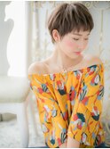 ぱっつん前髪ミックスカラー小顔丸みショートa小山10代20代30代