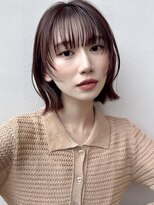 ミンクス ギンザ セントラル(MINX ginza central) 【MINX】顔周り似合わせカット+デザインカラーベージュ_銀座