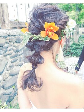 ブラウ ネイル パーティー(Blau Nail Party) ポンポンアレンジ編みおろし