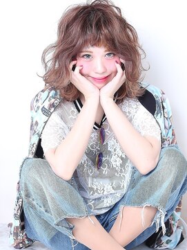 ラックスビーシュルー 亀有店(LUXBE Shuroo) ミディアムやんちゃパーマヘア【LUXBE Shuroo 亀有店】