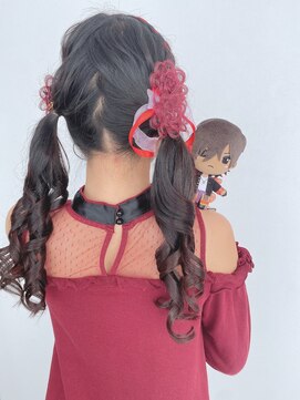 アミカ(Amica) お花ツインテール/推しカラーエクステ/推し活ヘア