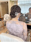 パーティーヘア　まとめ髪　大人ヘア　ゆるふわヘアセット