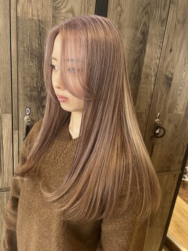 アンソメット 筑後店(UN SOMMET) 柔らかベージュ　レイヤーカット　ハイトーンカラー