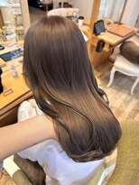 レイヤーカットシアベージュラベンダーベージュ小顔カット