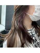 ヘアサロンエムフィス 池袋東口(HAIR SALON M Fe's)&nbsp;ワンカラーベージュ＋ヴァイオレットイヤリングカラー