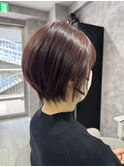 ピンクブラウンショート/ショートスタイル