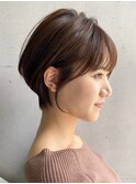 ☆細めハイライトボブフェザーショートマロンベージュ[船橋]
