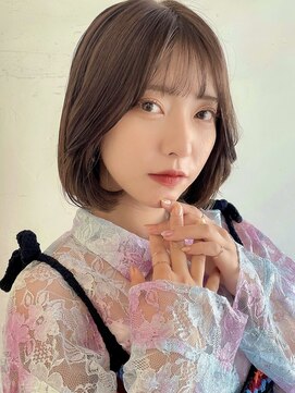 ステアケース 武蔵小杉店(stair:case) 内巻きボブ大人可愛い韓国ボブシースルーバングことりベージュ