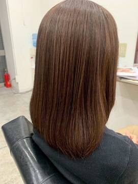 カキーン(cakeen) 20代30代40代チョコレートブラウン×ナチュラル×切りっぱなし