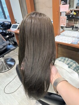 シエル 難波店(CIEL) 【オリーブベージュ】#ブリーチなしダブルカラー#透明感カラー