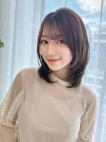 モナザスカイ 栄(MONA the SKY)&nbsp;【MONA】ミディアムレイヤー/シースルーバング/ラテグレージュ