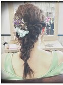 ロング編み込みダウンセット