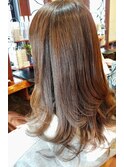 クセストパー、カラー #ツヤロング#外ハネ#暖色系カラー