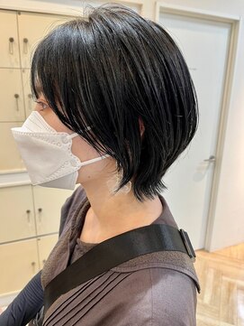 レンジシ オモテサンドウ(RENJISHI omotesando) くびれショート/ボブ/丸顔/前髪あり/絶壁解消/20代/レイヤーボブ