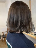 軽めベルボブ×大人ダークブルーグレージュ