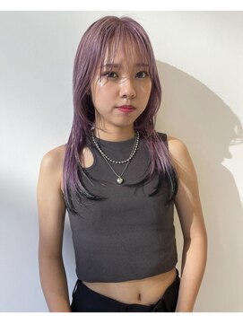 ハイブ 金沢(Hive) ブリーチハイトーンカラーデザインパープルカラー髪質改善