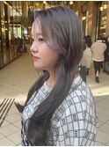 韓国系暗髪×顔まわりレイヤーカット