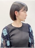 【松戸　石山】黒髪ナチュラルミニボブ耳掛けボブ前髪あり