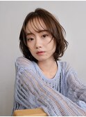 ウルフボブ×無造作パーマ