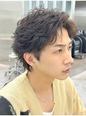 天神メンズフェザーパーマフェザーショートスパイラルパーマ★