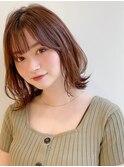 前髪 ウェーブミディアム メルティーカラー 似合わせカット"
