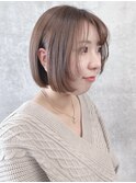 :顎ラインボブぱっつんボブ前下がりボブ軽めボブディ小顔ボブ
