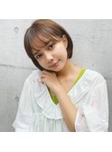 『 ワンカールボブ × 透明感ブラウン』小顔ひし形シルエット
