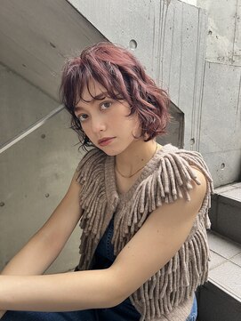 エディット トウキョウ(e.dit tokyo) 【e.dit tokyo aco】ボブパーマ暖色カラーワインレッド