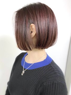 モリオフロムロンドン 原宿本店(morio from London) 【morio原宿】顎ラインボブ　ハイライトカラー　ピンク