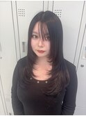 黒髪クラゲヘアー/オリーブグレー/小顔ココアベージュ