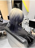 ブロンド×ネイビーブルー