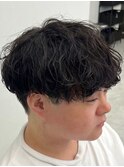 フェザーパーマサーフカール刈り上げセンターパート