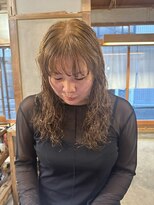 ノフ(knof)&nbsp;ロングパーマ透明感カラーハイトーンカラーニュアンスパーマ