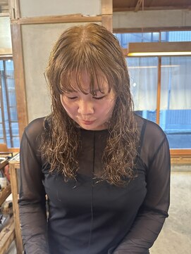 ノフ(knof) ロングパーマ透明感カラーハイトーンカラーニュアンスパーマ