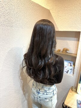 スーリール 福岡別府店(Sourire) レイヤーロング × ベージュブラウン 福岡別途美容室