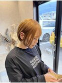 オレンジショートボブ