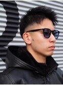 アップバング ショート フェード 刈り上げ 黒髪 短髪 3