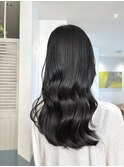 大人ミディアムグレーブラック銀座酸性ストレートパーマ艶髪美髪
