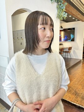 ココロクレド(COCOLO credo) 顔まわりレイヤーボブ × オリーブベージュ