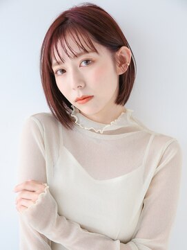 ビビディバビディブー 枚方ビオルネ店(Bibbidi.bobbidi.boo) ナチュラルボブシースルーバングピンクカラー