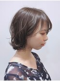 黒髪ボブルフネビージュ小顔ワンレンスペインカール