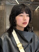 ピークアブー 原宿ハラカド(PEEK-A-BOO) ウルフレイヤー/ロングウルフ/パーマ/ニュアンスウェーブ/黒髪