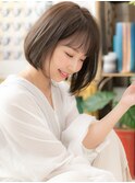 ★グレーベージュアッシュ前下がりひし形ボブ20代30代40代★1