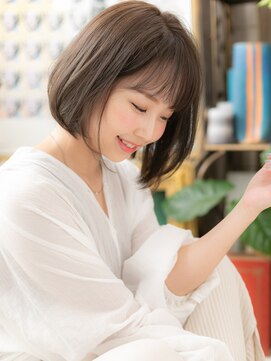 カバーヘア ブリス 志木南口駅前店(COVER HAIR bliss) ★グレーベージュアッシュ前下がりひし形ボブ20代30代40代★1