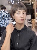 丸みショート×アッシュベージュ