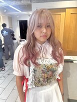 テトラ バイ ネオリーブ 横浜西口店(tetra by neolive)&nbsp;デザインカラー　ピンク　裾カラー　ホワイトベージュ